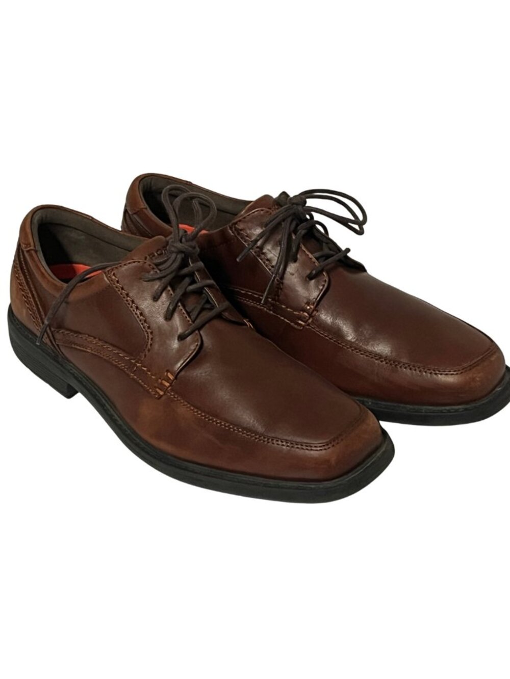 ROCKPORT Mens Style Leader 2 Apron Toe Oxford Brown Leather Oxford Shoes Size 10
